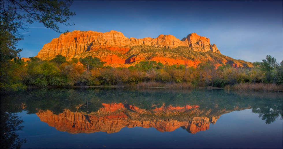 Beaver-Pond-Reflections-Springdale-U7701-18x34