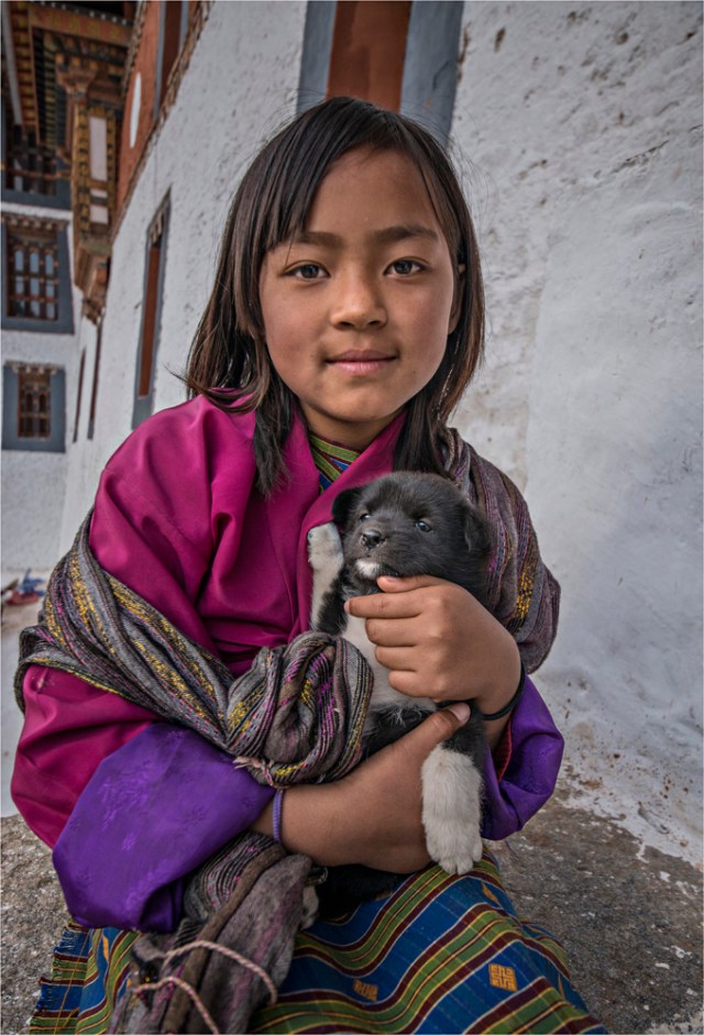 Girl-with-Puppy-Punakha-BHU008-17x25 copy